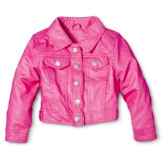 Dollhouse Infant Toddler Girls Faux Leather Jacket   Pink 4T