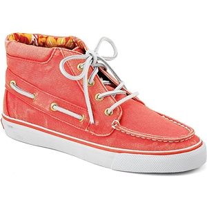 Sperry Top Sider Womens Betty Hot Coral Boots, Size 9 M   9266578