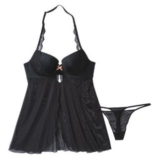 Gilligan & OMalley Womens Flyaway Babydoll Set   Black M