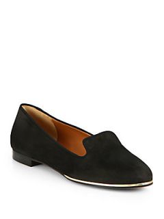 Givenchy Suede Smoking Loafers   Black