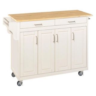 Kitchen Cart: Home Styles Kitchen Cart with Wood Top   White/Natural