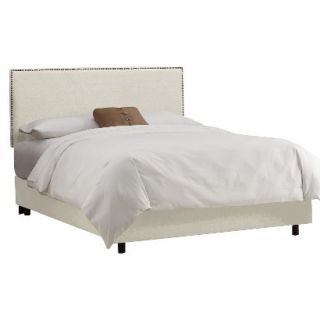 Skyline Twin Bed: Skyline Furniture Arcadia Nailbutton Border Linen Bed   Talc