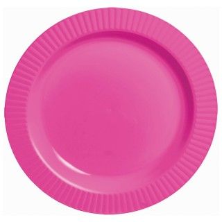 Bright Pink Premium Plastic Banquet Dinner Plates
