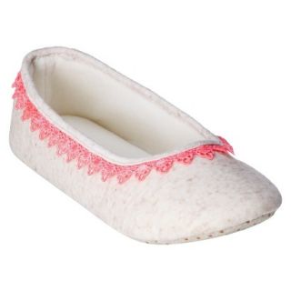 Xhilaration Womens Crochet Trim Ballet Slipper   Oatmeal Heather L