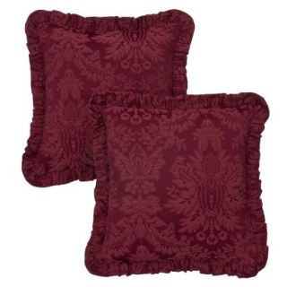W. Damask Red Pillow Pair