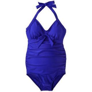 Womens Maternity Halter One Piece Swimsuit   Cobalt Blue M