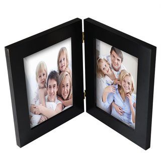 Adeco Adeco Black Wood Folding Picture Frame Black Size 5x7