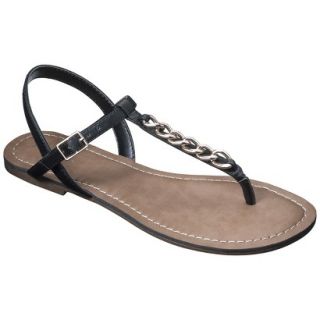 Womens Merona Tracey Chain Sandals   Black 8.5