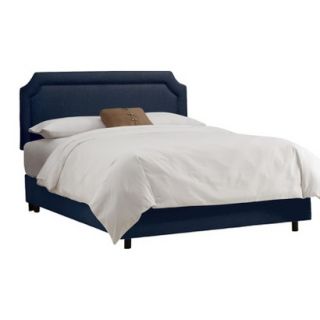 Skyline King Bed Skyline Furniture Clarendon Notched Bed   Linen Navy