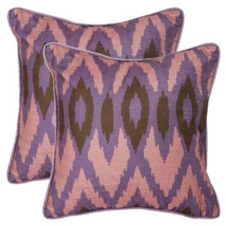 Safavieh 2 Pack Woven Ikat Toss Pillows   Lavender (18x18)