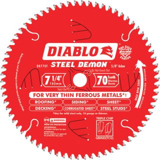Diablo Steel Demon Ferrous Cutting Saw Blade   7 1/4 Inch x 70T, Model D0770F