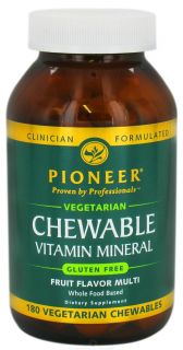 Pioneer   Chewable Vitamin Mineral Fruit Flavor   180 Chewables
