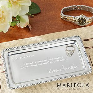 Personalized Jewelry Tray   Mariposa String of Pearls