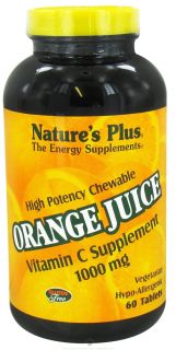 Natures Plus   Orange Juice Chewable Vitamin C 1000 mg.   60 Chewable Tablets