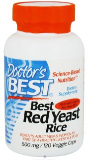 Doctors Best   Best Red Yeast Rice 600 mg.   120 Vegetarian Capsules