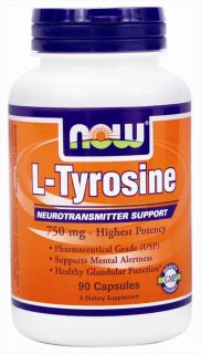 NOW Foods   L Tyrosine 750 mg.   90 Capsules