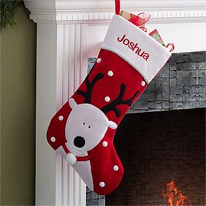 Personalized Jumbo Christmas Stockings   Santas Reindeer