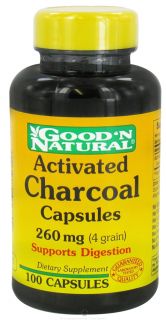Good N Natural   Activated Charcoal Capsules 260 mg.   100 Capsules