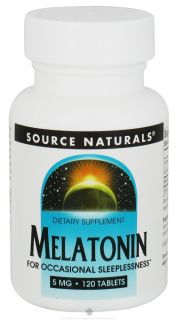 Source Naturals   Melatonin 5 mg.   120 Tablets
