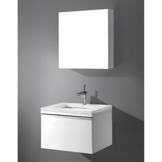 Madeli Venasca 24 Bathroom Vanity with Quartzstone Top   Glossy White