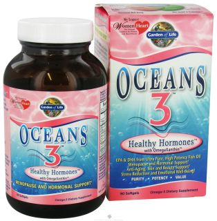 Garden of Life   Oceans 3 Healthy Hormones with OmegaXanthin   90 Softgels