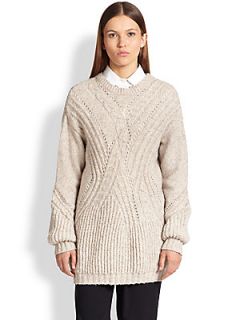 Thakoon Cable Knit Tunic Sweater   Oatmeal
