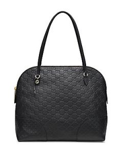 Bree Guccissima Leather Shoulder Bag   Black