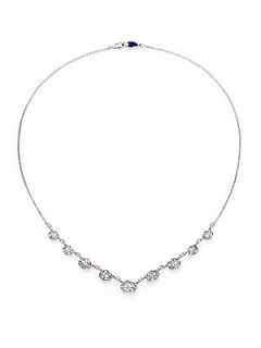 Pleve Diamond & 18K White Gold Ice Mini Pebble Pendant Necklace   White Gold
