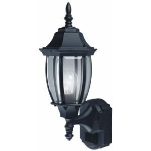 Hampton Bay Alexandria 180 Degree Outdoor Black Motion Sensing Decorative Lamp HBI 4192 BK