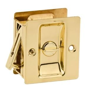 Kwikset Notch Polished Brass Bed/Bath Pocket Door Lock 333 3 SL DR LCK