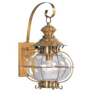 Livex Lighting Providence Wall Mount 1 Light Outdoor Flemish Brass Incandescent Lantern CLI MEN2222 22