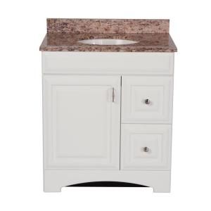 St. Paul Providence 30 in. Vanity in White with Stone Effects Vanity Top in Santa Cecilia PRSD30STP2COM WH