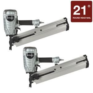 Hitachi 2 Piece 3 1/2 in. Plastic Collated Framing Nailer Kit KNR90E X2