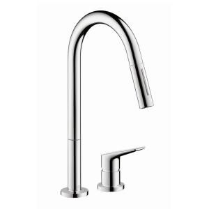 Hansgrohe Axor Citterio M Single Handle Pull Down Sprayer Kitchen Faucet in Chrome 34822001