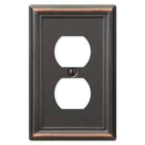 Amerelle Chelsea 1 Duplex Wall Plate   Aged Bronze DISCONTINUED 149DDB