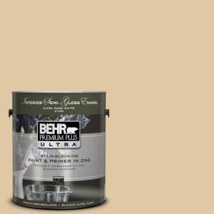 BEHR Premium Plus Ultra 1 gal. #PPU7 19 Crepe Semi Gloss Enamel Interior Paint 375401