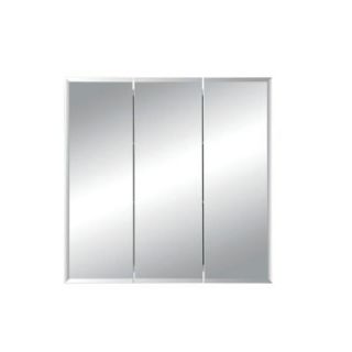 NuTone Horizon 3 Door 24 in. W x 24 in. H x 5 in. D Recessed Medicine Cabinet with 1/2 in. Beveled Mirror in White 255024X