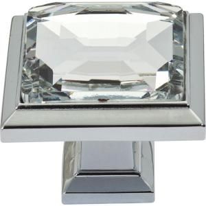 DEWALT Legacy Crystal Collection 1 1/4 in. Polished Chrome Square Cabinet Knob 340 CH