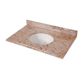 St. Paul 37 in. x 22 in. Stone Effects Vanity Top in Tuscan Sun with White Basin SEO3722COM TU