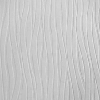 Graham & Brown 56 sq. ft. Wavy Lines Paintable White Wallpaper 18622