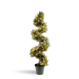 National Tree Company 5 ft. Pre Lit Juniper Slim Spiral Tree with 150 Clear Lights LCYSP 300 60