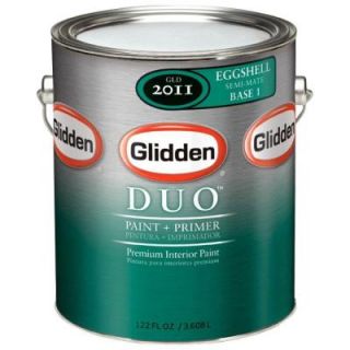 Glidden DUO 1 gal. White Eggshell Interior Paint and Primer GLD2000 01