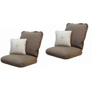 Thomasville Messina Canvas Cocoa Replacement Outdoor Club Chair Cushion and Throw Pillow Set (2 Pack) FG MNCCHCUSH CC