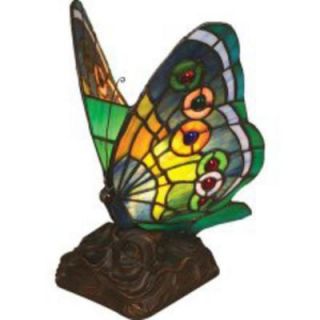 Chloe Lighting Tiffany style Butterfly 6 in. Resin Night Light Table Lamp CH09B220NL