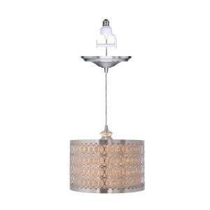 Home Decorators Collection Bella 1 Light Brushed Nickel Pendant with Conversion Kit 1880000220
