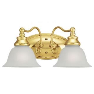 Sea Gull Lighting Canterbury 2 Light Polished Brass Vanity Fixture DISCONTINUED 44651 02