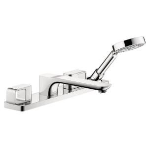 Hansgrohe Axor Urquiola 2 Handle Deck Mount Roman Tub Faucet Trim Kit with Handshower in Chrome (Valve Not Included) 11443001