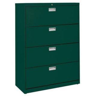Sandusky 600 Series 42 in. W 4 Drawer Lateral File Cabinet in Forest Green LF6A424 08