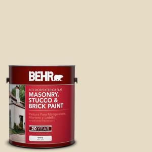 BEHR Premium 1 gal. #MS 40 Navajo White Flat Interior/Exterior Masonry, Stucco and Brick Paint 27001