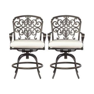 Hampton Bay Edington Swivel Patio High Dining Chair with Bare Cushion (2 Pack) 131 012 BSVL PR NF